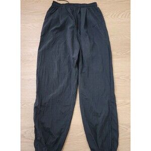 Nike Track Pants Mens L Black Nylon Windbreaker Joggers Ankle Zip Retro 90s